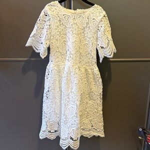 Trish Scully Girls Size 6 White Floral Lace Dress | Special Occasion